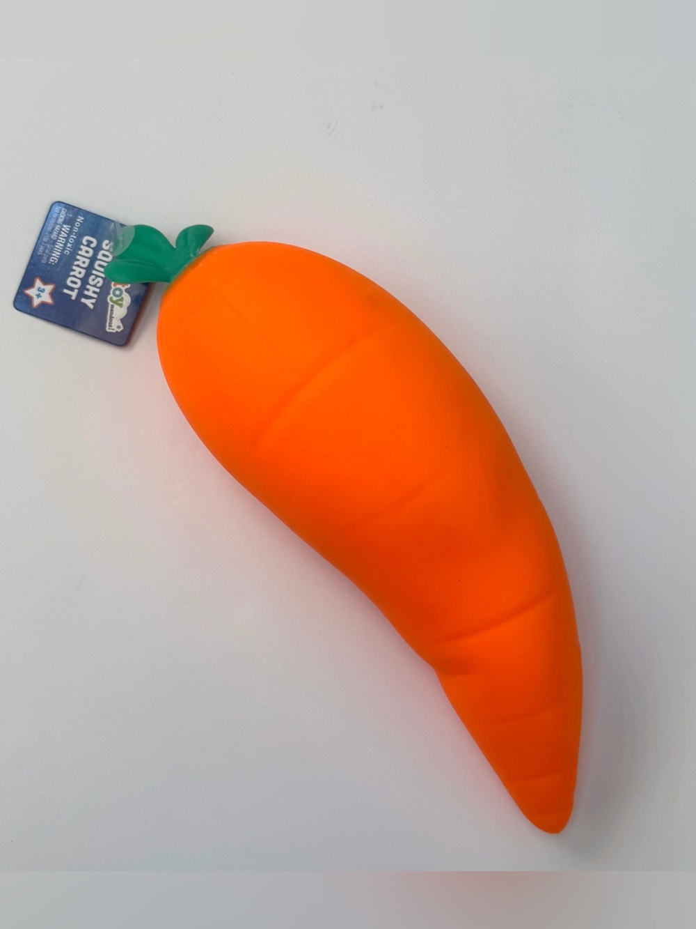 Carrot Squishy Toy - Orange with Green Top